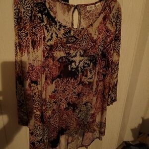 Cato Women's Bohemian Print Blouse - Size 20W-22W